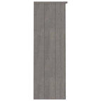 Dessus d'armoire en pin massif avec 2 étagères – Blanc / Gris foncé / Brun miel / Gris clair
