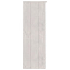 Dessus d'armoire en pin massif avec 2 étagères – Blanc / Gris foncé / Brun miel / Gris clair