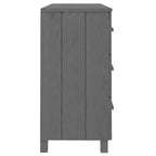 Buffet 6 tiroirs gris foncé, pin massif et MDF, 113 × 40 × 80 cm
