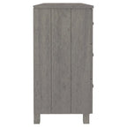 Buffet 6 tiroirs gris foncé, pin massif et MDF, 113 × 40 × 80 cm