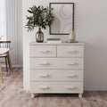 Bahut à 5 tiroirs blanc / gris clair / gris foncé / marron, armoire de rangement individuelle