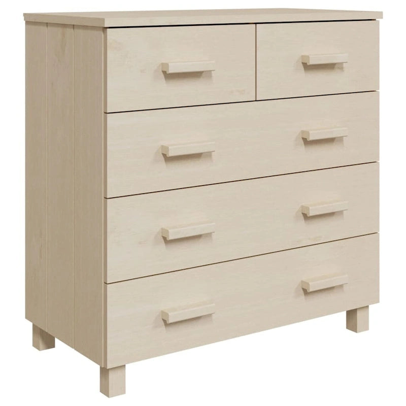 Bahut à 5 tiroirs blanc / gris clair / gris foncé / marron, armoire de rangement individuelle