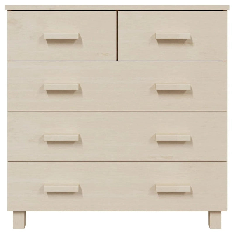 Bahut à 5 tiroirs blanc / gris clair / gris foncé / marron, armoire de rangement individuelle