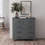 Bahut à 5 tiroirs blanc / gris clair / gris foncé / marron, armoire de rangement individuelle
