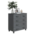 Bahut à 5 tiroirs blanc / gris clair / gris foncé / marron, armoire de rangement individuelle