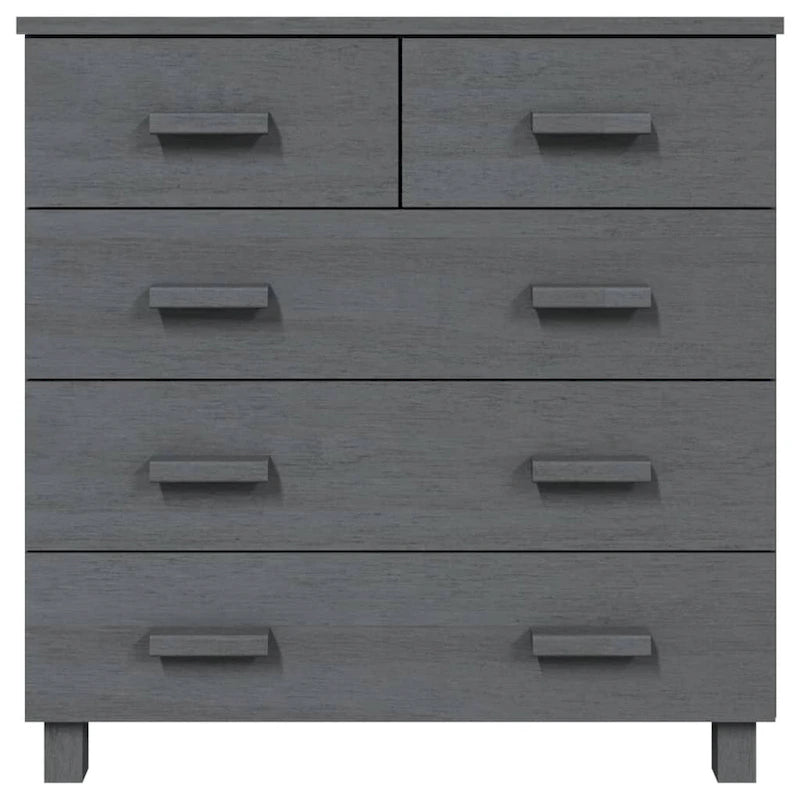 Bahut à 5 tiroirs blanc / gris clair / gris foncé / marron, armoire de rangement individuelle