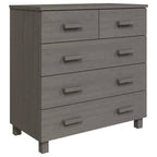 Bahut à 5 tiroirs blanc / gris clair / gris foncé / marron, armoire de rangement individuelle