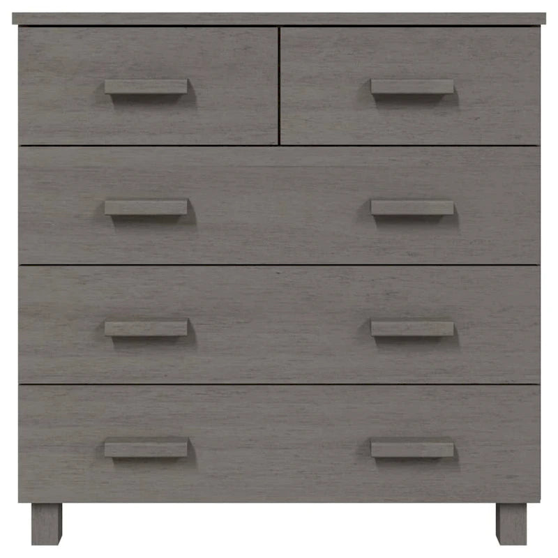 Bahut à 5 tiroirs blanc / gris clair / gris foncé / marron, armoire de rangement individuelle
