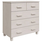 Bahut à 5 tiroirs blanc / gris clair / gris foncé / marron, armoire de rangement individuelle