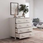 Bahut à 5 tiroirs blanc / gris clair / gris foncé / marron, armoire de rangement individuelle