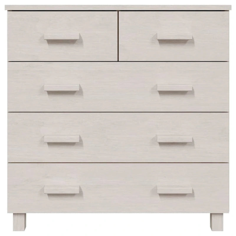 Bahut à 5 tiroirs blanc / gris clair / gris foncé / marron, armoire de rangement individuelle