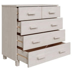 Bahut à 5 tiroirs blanc / gris clair / gris foncé / marron, armoire de rangement individuelle