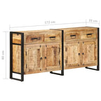 Buffet en manguier massif marron 172 x 35 x 80 cm