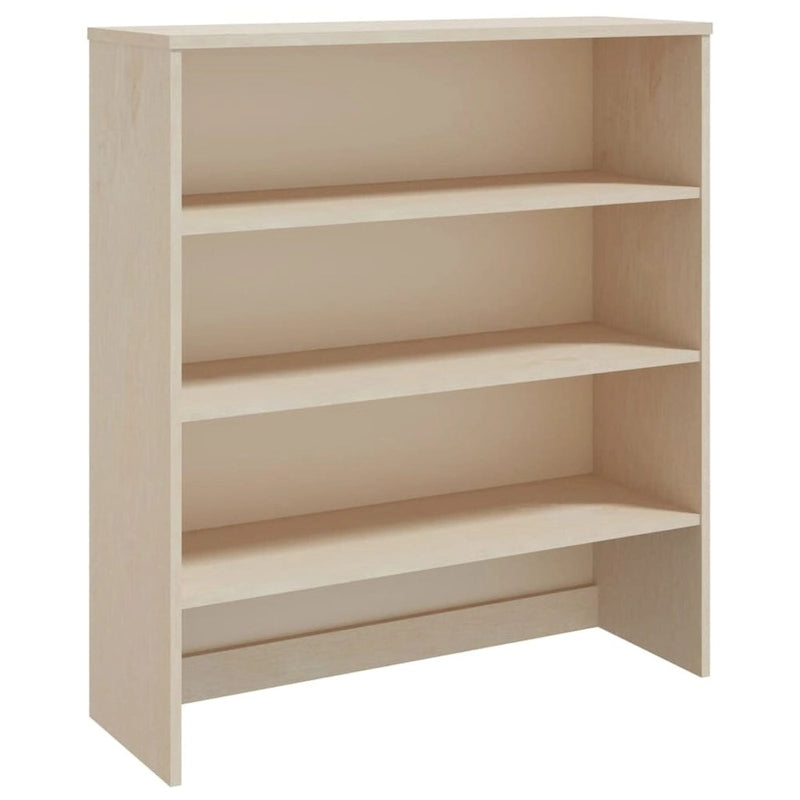 Dessus d'armoire en bois de pin gris foncé avec 3 étagères – 35,4"x11,8"x39,4"