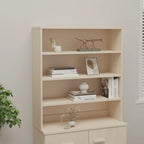 Dessus d'armoire en bois de pin gris foncé avec 3 étagères – 35,4"x11,8"x39,4"