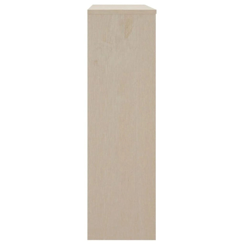 Dessus d'armoire en bois de pin gris foncé avec 3 étagères – 35,4"x11,8"x39,4"