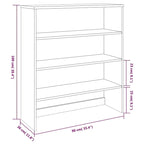 Dessus d'armoire en bois de pin gris foncé avec 3 étagères – 35,4"x11,8"x39,4"