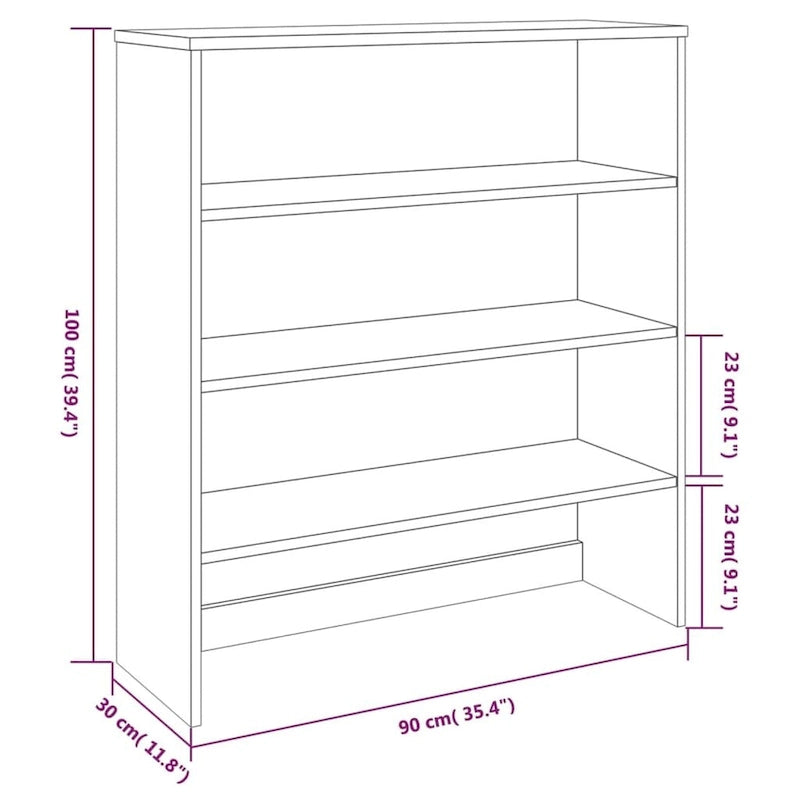Dessus d'armoire en bois de pin gris foncé avec 3 étagères – 35,4"x11,8"x39,4"