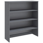 Dessus d'armoire en bois de pin gris foncé avec 3 étagères – 35,4"x11,8"x39,4"