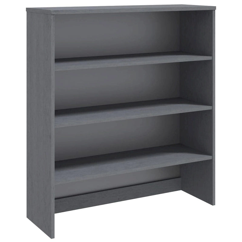 Dessus d'armoire en bois de pin gris foncé avec 3 étagères – 35,4"x11,8"x39,4"