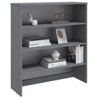 Dessus d'armoire en bois de pin gris foncé avec 3 étagères – 35,4"x11,8"x39,4"