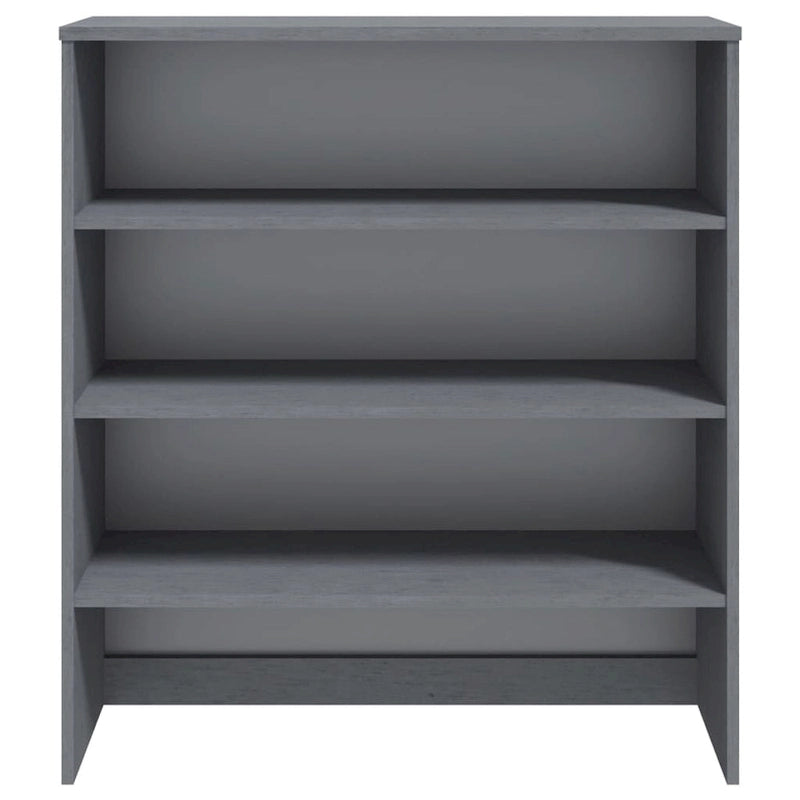 Dessus d'armoire en bois de pin gris foncé avec 3 étagères – 35,4"x11,8"x39,4"