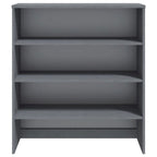 Dessus d'armoire en bois de pin gris foncé avec 3 étagères – 35,4"x11,8"x39,4"