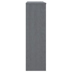 Dessus d'armoire en bois de pin gris foncé avec 3 étagères – 35,4"x11,8"x39,4"