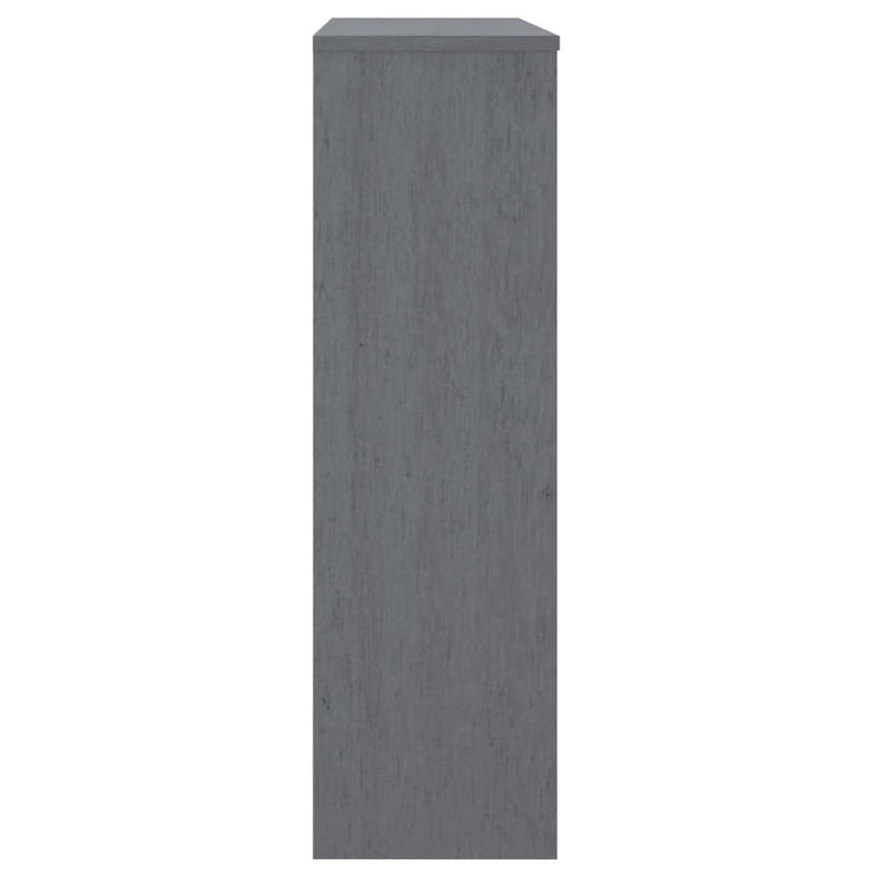 Dessus d'armoire en bois de pin gris foncé avec 3 étagères – 35,4"x11,8"x39,4"