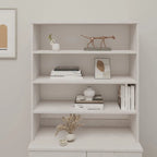 Dessus d'armoire en bois de pin gris foncé avec 3 étagères – 35,4"x11,8"x39,4"