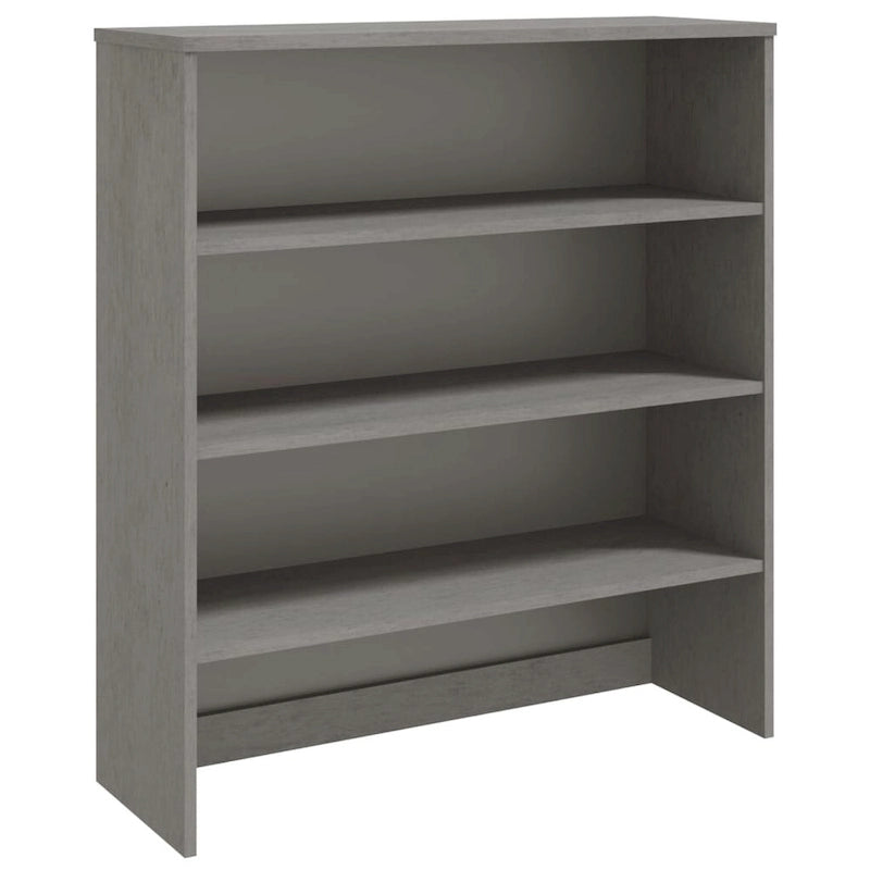 Dessus d'armoire en bois de pin gris foncé avec 3 étagères – 35,4"x11,8"x39,4"