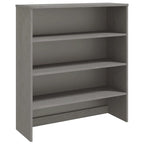 Dessus d'armoire en bois de pin gris foncé avec 3 étagères – 35,4"x11,8"x39,4"