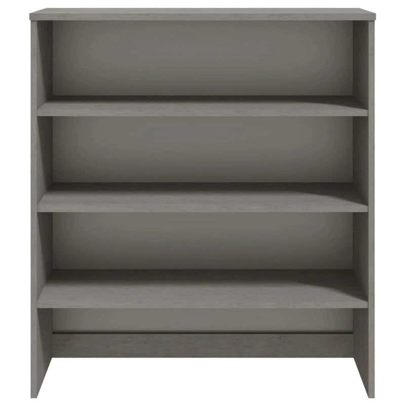 Dessus d'armoire en bois de pin gris foncé avec 3 étagères – 35,4"x11,8"x39,4"