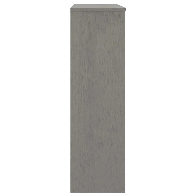 Dessus d'armoire en bois de pin gris foncé avec 3 étagères – 35,4"x11,8"x39,4"