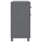 Buffet en pin massif gris clair/blanc avec 2 portes et 2 tiroirs, montage par 1 personne
