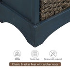 Meuble de rangement 2 tiroirs 4 paniers en rotin – Bleu marine vieilli / Gris-brun / Espresso / Blanc délavé / Blanc