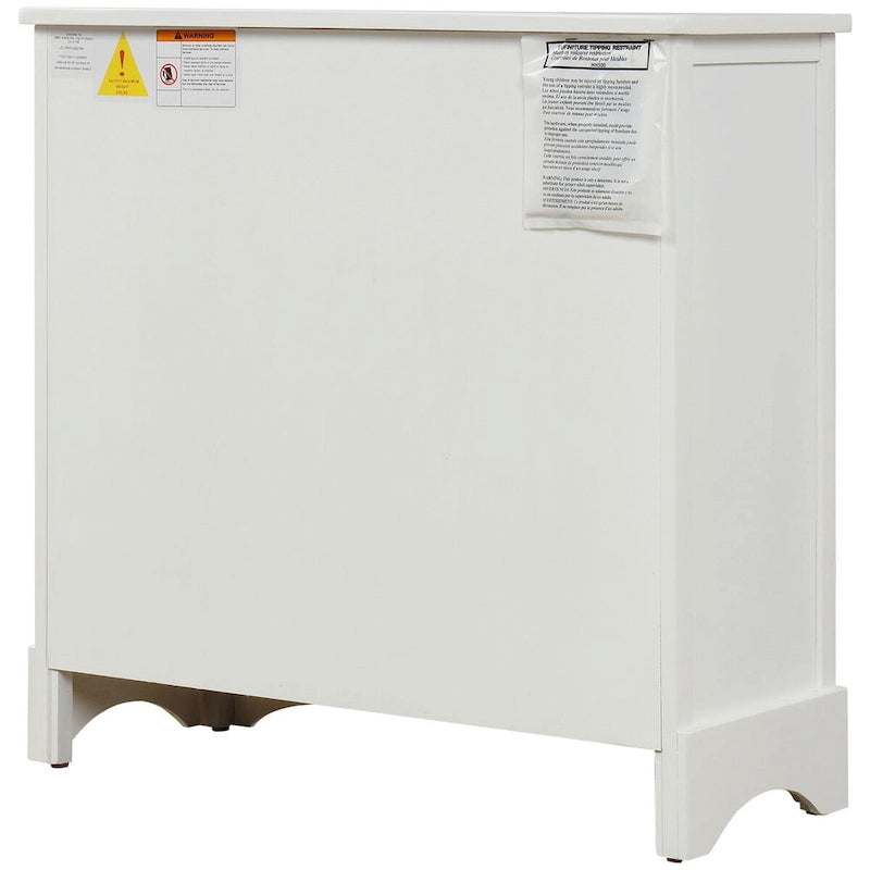 Meuble de rangement 2 tiroirs 4 paniers en rotin – Bleu marine vieilli / Gris-brun / Espresso / Blanc délavé / Blanc