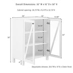 Ensemble de 2 armoires de rangement de style campagnard avec portes vitrées, blanc