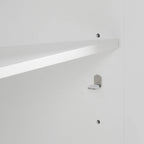 Ensemble de 2 armoires de rangement de style campagnard avec portes vitrées, blanc