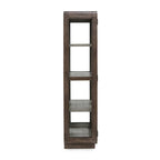 Vitrine en pin recyclé marron avec portes vitrées, 1 personne