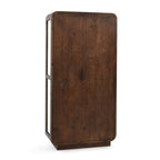 Vitrine en pin recyclé marron avec portes vitrées, 1 personne
