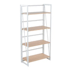 Bibliothèque ouverte à 4 étagères, noir/naturel, cadre en métal, unité simple