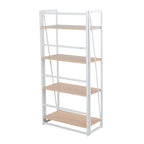 Bibliothèque ouverte à 4 étagères, noir/naturel, cadre en métal, unité simple