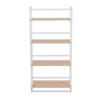 Bibliothèque ouverte à 4 étagères, noir/naturel, cadre en métal, unité simple