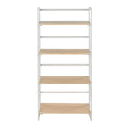 Bibliothèque ouverte à 4 étagères, noir/naturel, cadre en métal, unité simple