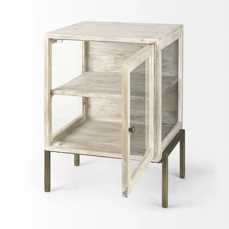 Vitrine d'exposition Shadowbox en bois blanc – 1 étagère, utilisateur unique
