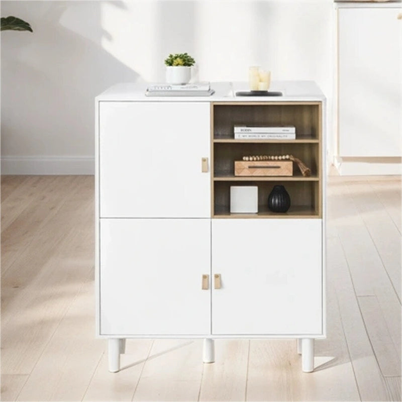 Buffet moderne blanc/bleu/rose avec pieds ronds – 1 unité