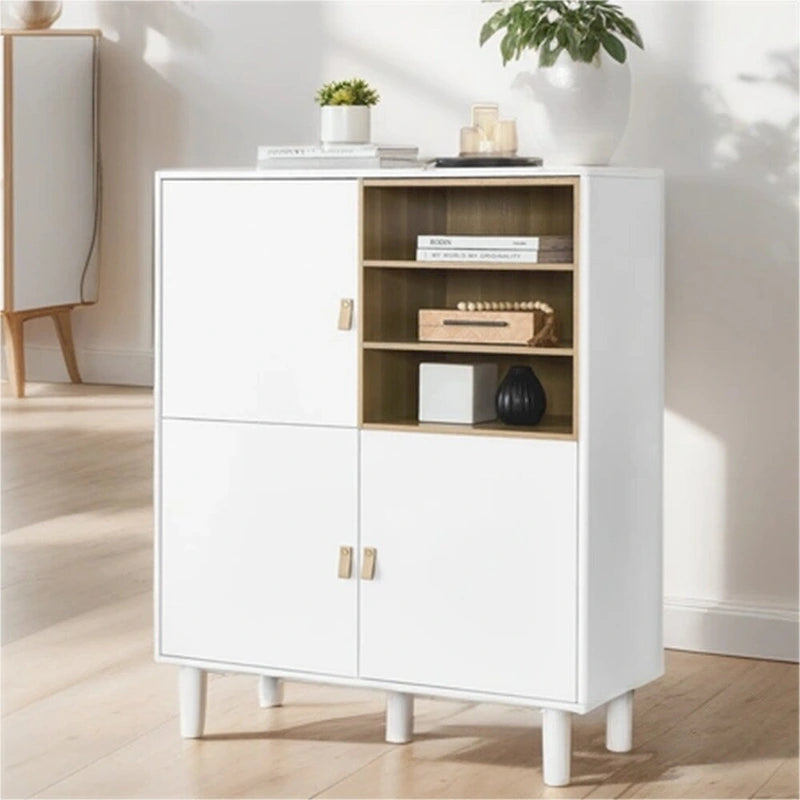 Buffet moderne blanc/bleu/rose avec pieds ronds – 1 unité