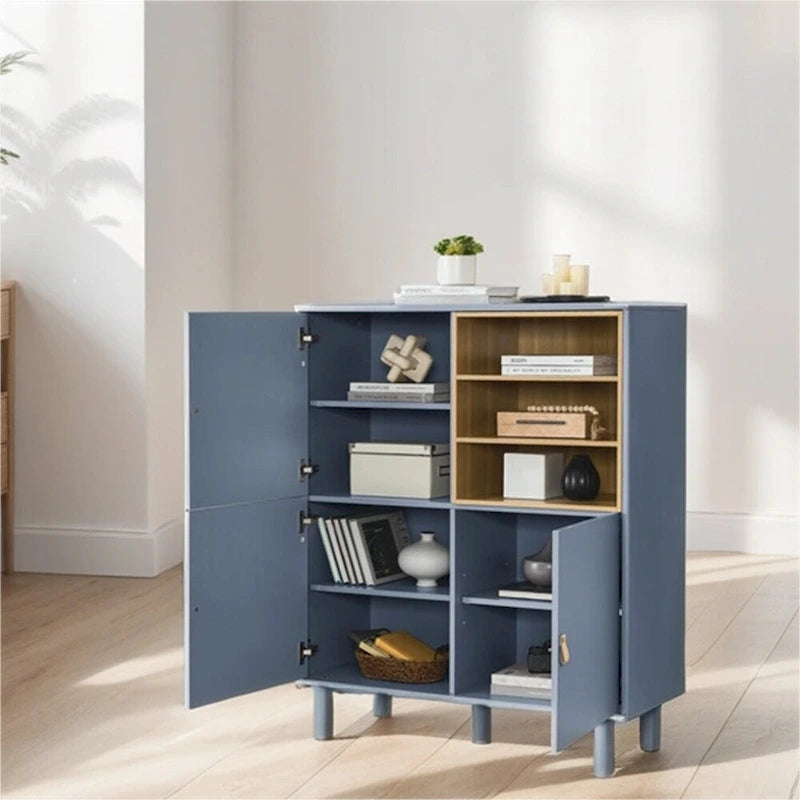 Buffet moderne blanc/bleu/rose avec pieds ronds – 1 unité