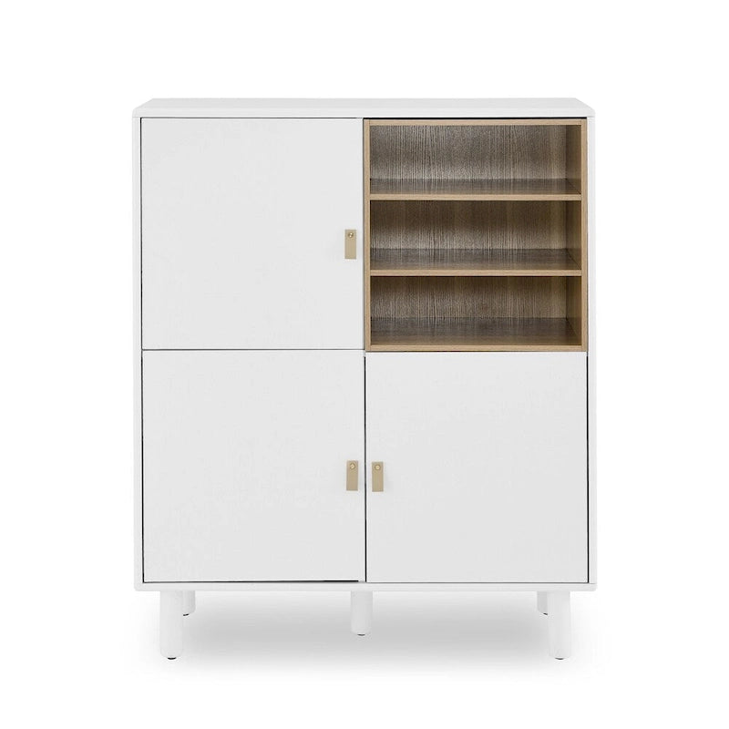 Buffet moderne blanc/bleu/rose avec pieds ronds – 1 unité